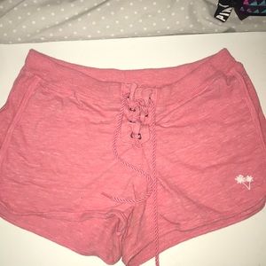Pink lace up shorts